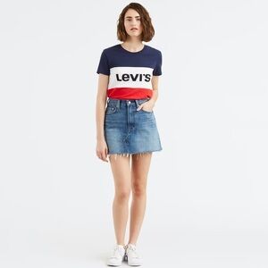 Levi’s Premium - Deconstructed Distressed Denim mini skirt